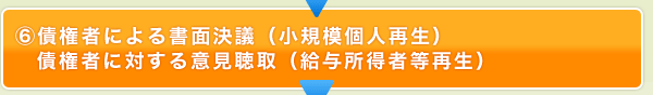 債権者による書面決議（小規模個人再生） / 債権者に対する意見聴取（給与所得者等再生）