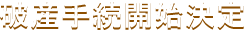破産手続開始決定